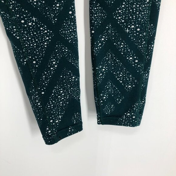 Pop Fit Stella Athletic Leggings Green with White dots and stars Size Medium - Picture 5 of 12